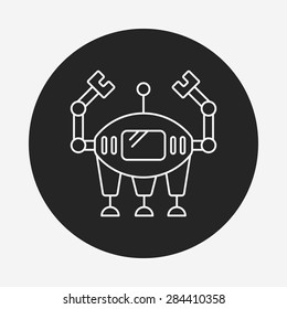 Space machine robot line icon