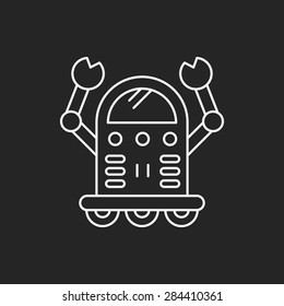 Space machine robot line icon