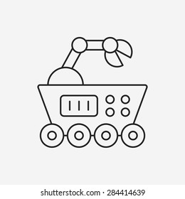 Space machine robot line icon