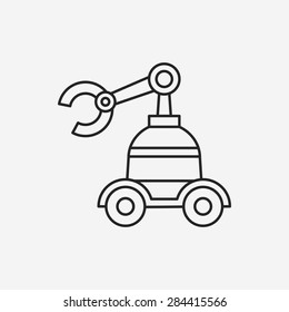 Space machine robot line icon