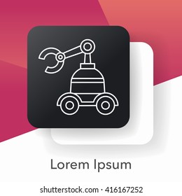 Space machine robot line icon