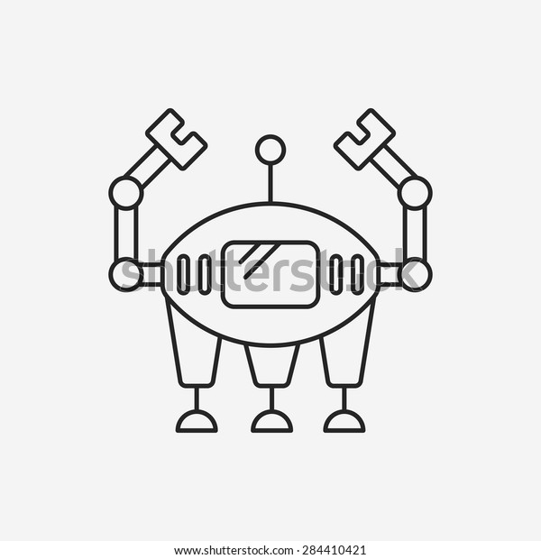 Space machine robot line\
icon
