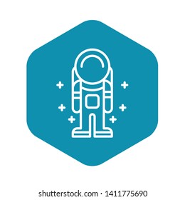 Space man icon. Outline space man vector icon for web design isolated on white background