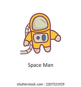 Space Man Vector Filled outline Icon Design illustration. Space Symbol on White background EPS 10 File