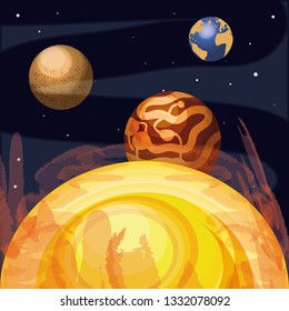 space with mars planet universe scene