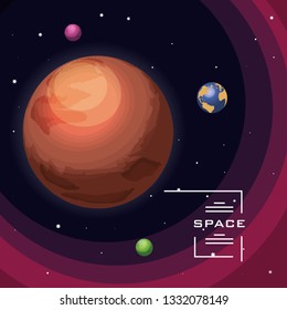 space with mars planet universe scene