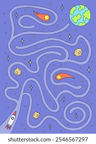 Space maze graphic color sketch vertical illustration vector 