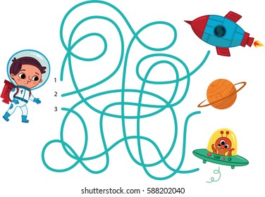 Space maze for kids.