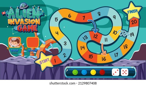 Space maze puzzle game template illustration