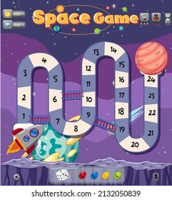 Space maze puzzle game template illustration