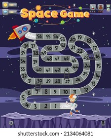 Space maze puzzle game template illustration