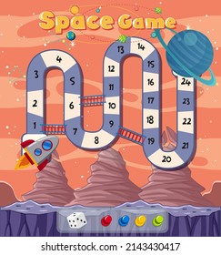 Space maze puzzle game template illustration