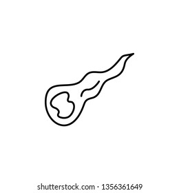 space meteor on fire icon. Simple thin line, outline vector of space, cosmos, universe icons for UI and UX, website or mobile application