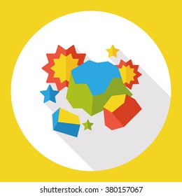 Space meteoric stone flat icon