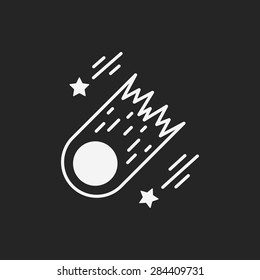 Space meteoric stone icon