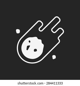 Space meteoric stone icon