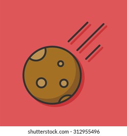 Space meteoric stone icon
