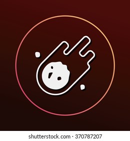 Space meteoric stone icon