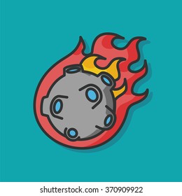Space meteoric stone icon