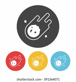 Space meteoric stone icon