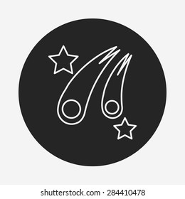 Space meteoric stone line icon