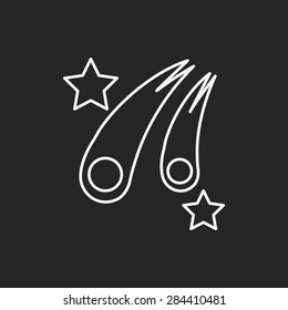Space meteoric stone line icon