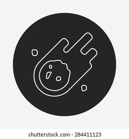 Space meteoric stone line icon