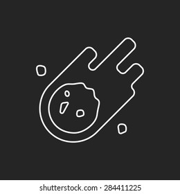 Space meteoric stone line icon