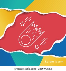 Space meteoric stone line icon