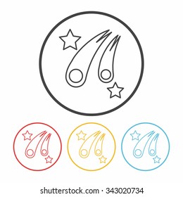 Space meteoric stone line icon