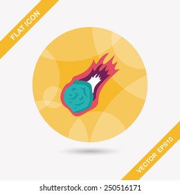 Space Meteorite flat icon with long shadow,eps10