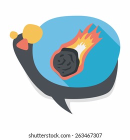 Space Meteorite flat icon with long shadow,eps10