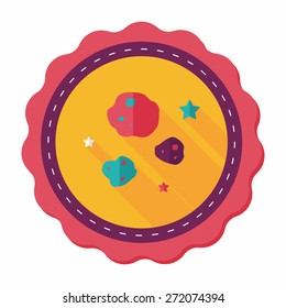 Space Meteorite flat icon with long shadow,eps10