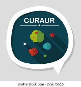 Space Meteorite flat icon with long shadow,eps10