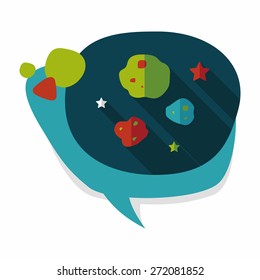 Space Meteorite flat icon with long shadow,eps10