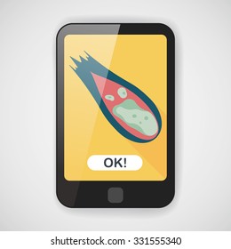 Space Meteorite flat icon with long shadow,eps10