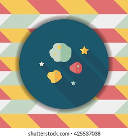 Space Meteorite flat icon with long shadow,eps10