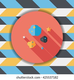 Space Meteorite flat icon with long shadow,eps10