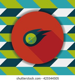 Space Meteorite flat icon with long shadow,eps10