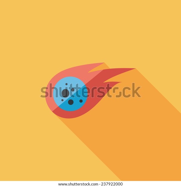 Space\
Meteorite flat icon with long\
shadow,eps10