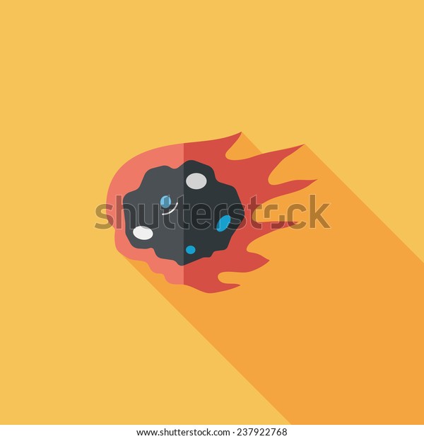 Space\
Meteorite flat icon with long\
shadow,eps10