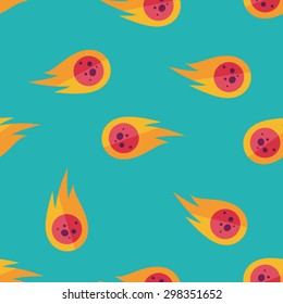 Space Meteorite flat icon,eps10 seamless pattern background