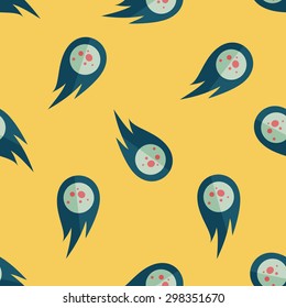 Space Meteorite flat icon,eps10 seamless pattern background