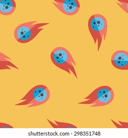 Space Meteorite flat icon,eps10 seamless pattern background