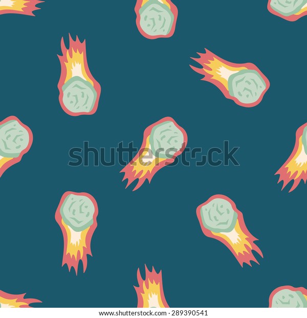 Space Meteorite flat icon,eps10 seamless\
pattern background