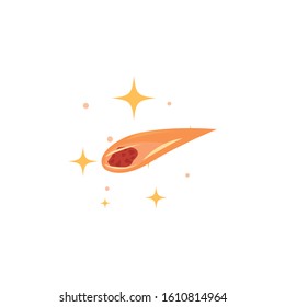 space meteorite flat style icon vector illustration design