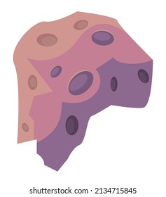 space meteorite stone floating icon