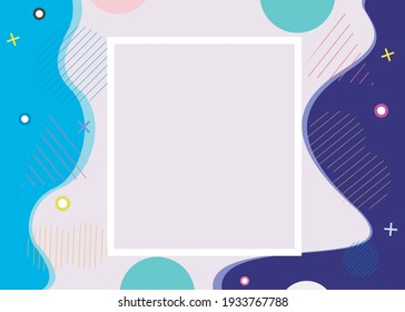 Space middle background of element multicolor line clipping mask in any shape such as triangle, circle amd compare circle template pattern for e-commercial or website promote present the seller 
