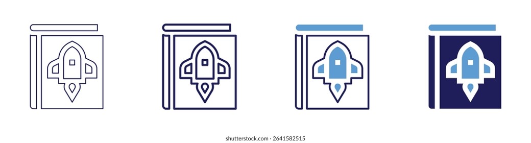 Space mining icon in 4 different styles. Thin Line, Line, Bold Line, Duotone. Duotone style. Editable stroke.