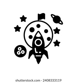 Space Mission Symbol in Vektorgrafik. Illustration